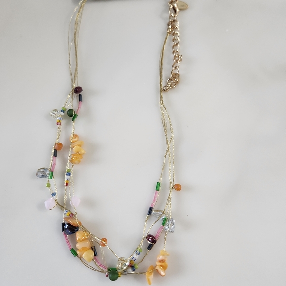 Style & Co Gold-Tone Mixed Bead Multi-Row Statement Necklace, 18" + 3" - Picture 4 of 4